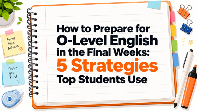 O-Level English revision guide on 5 strategies students can use to prepare effectively in the final weeks before the exam.