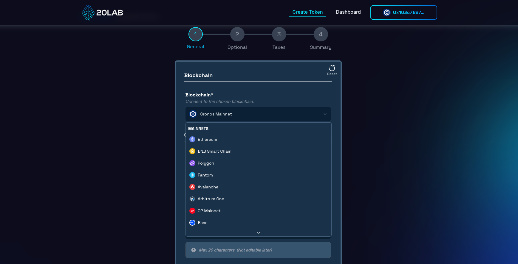Changing blockchain in generator page to Cronos