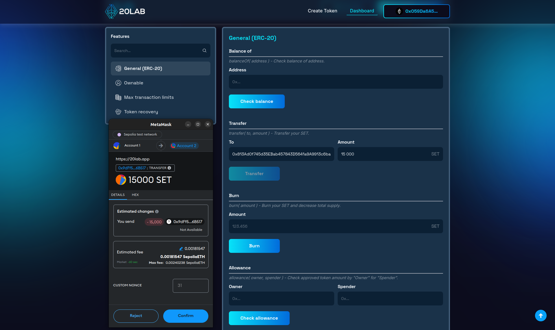 Wallet transaction confirmation pop up indicating successful simulation