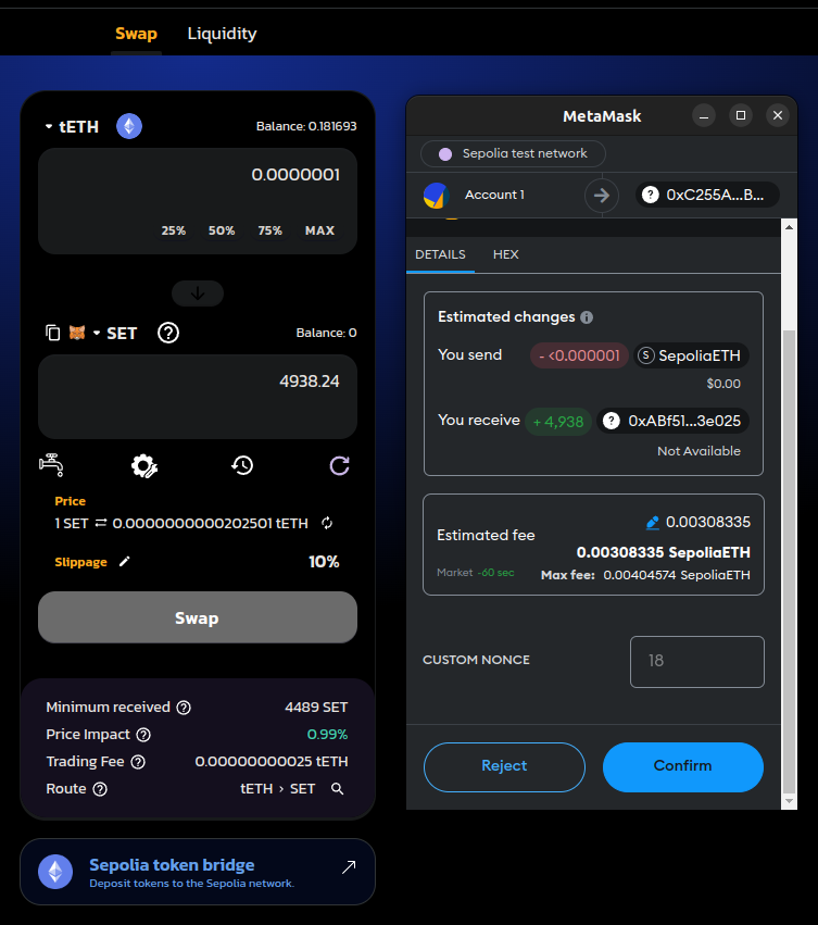 Buying is enabled, transaction can be confirmed in wallet without error