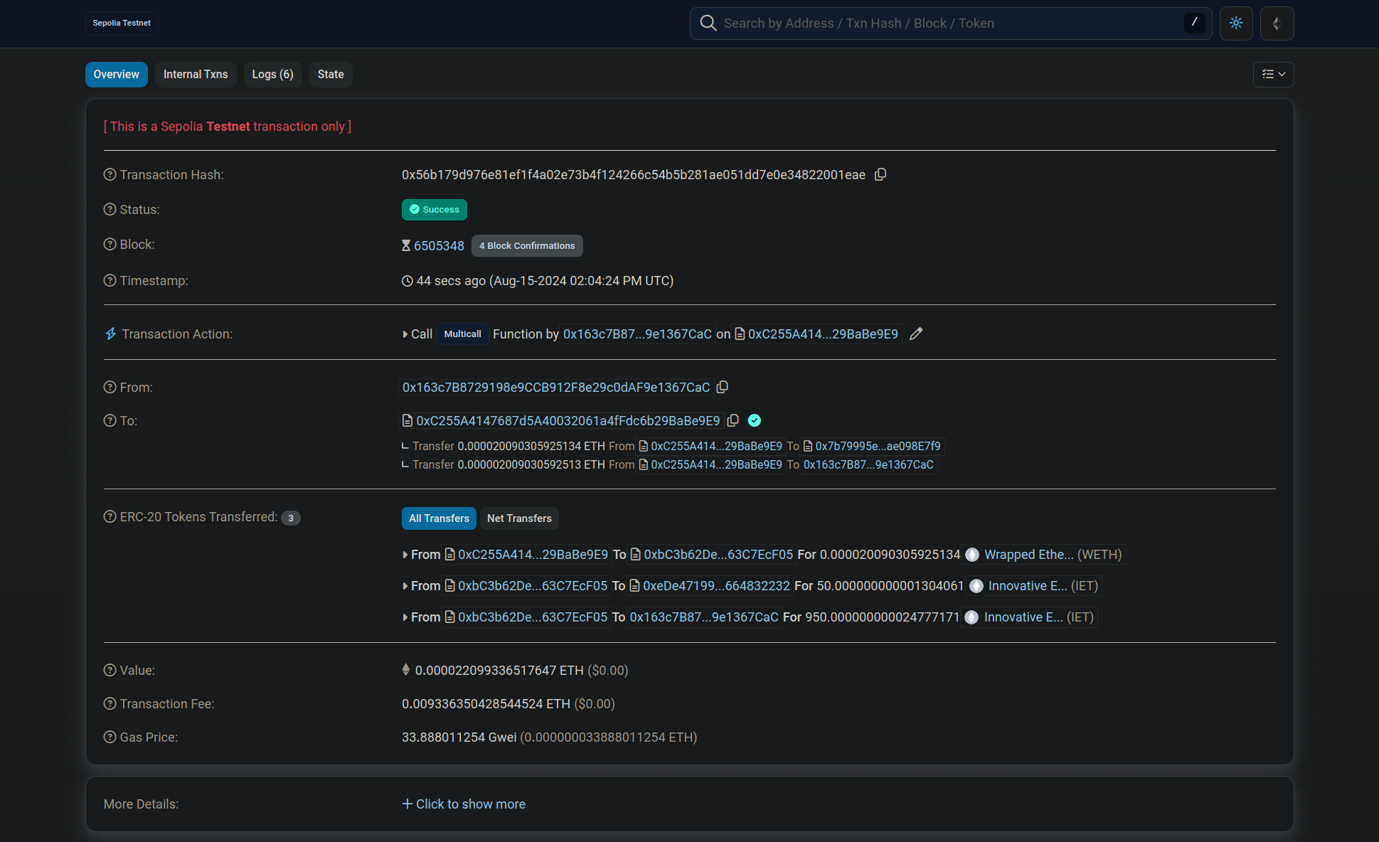 Fee for wallet taxes being sent to token contract