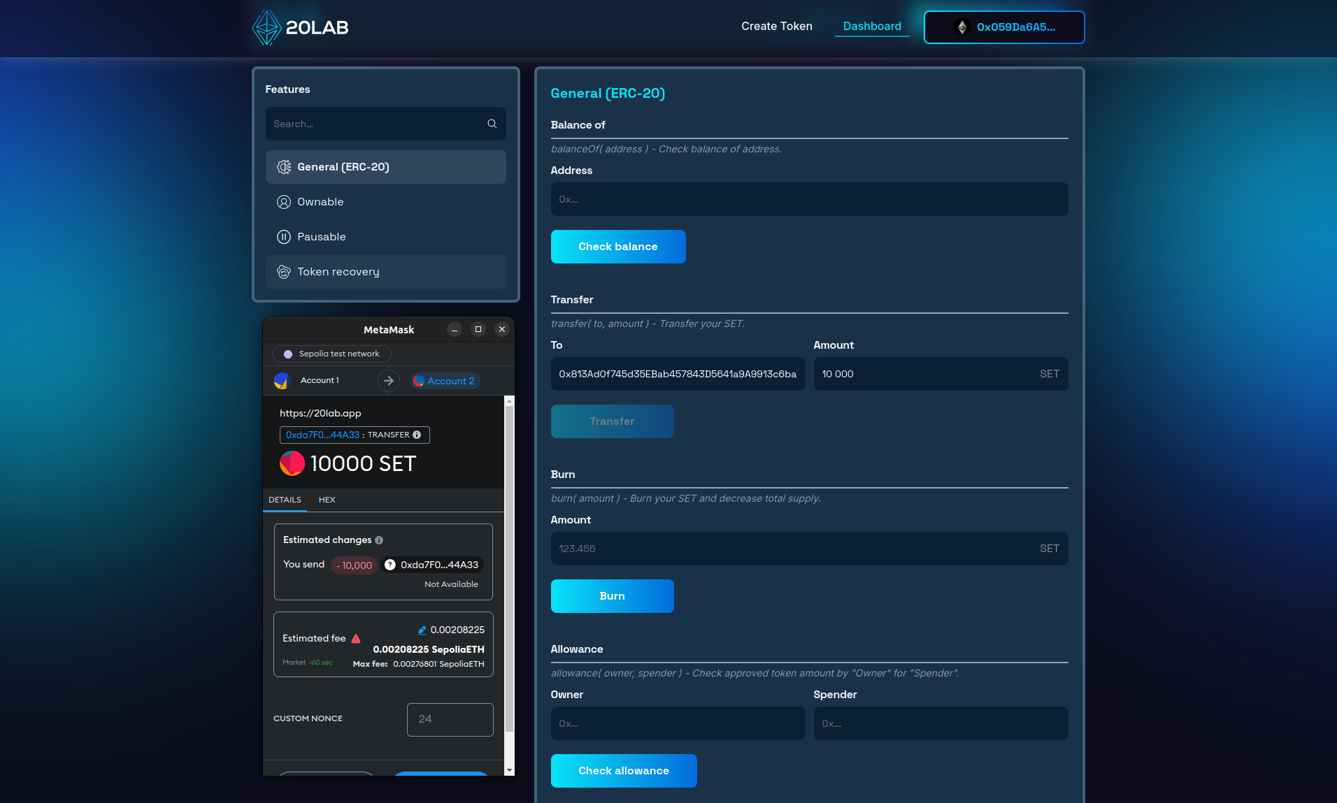 Wallet transaction confirmation pop up indicating successful simulation