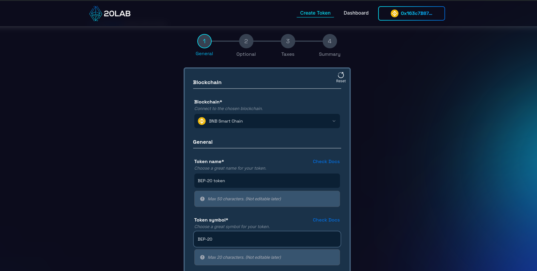Adding token name and symbol information
