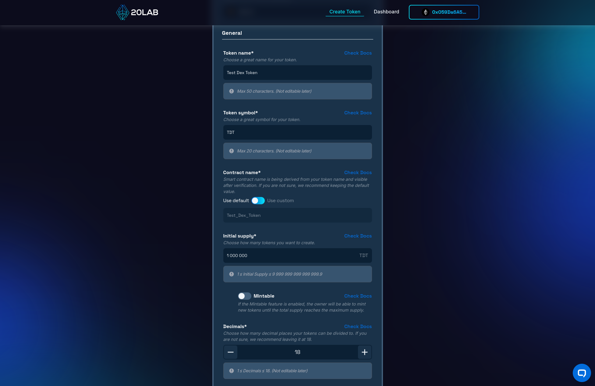 Adding token name, symbol, initial supply and decimals for your ERC-20 token