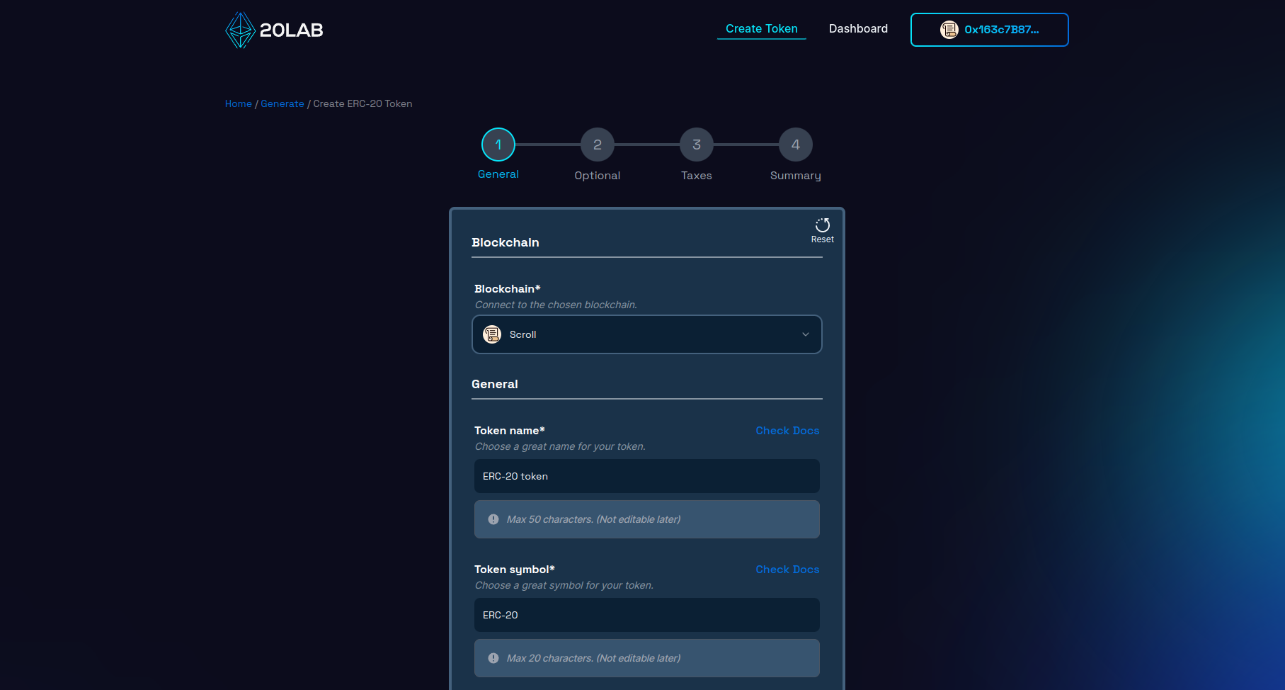 Adding token name and symbol information