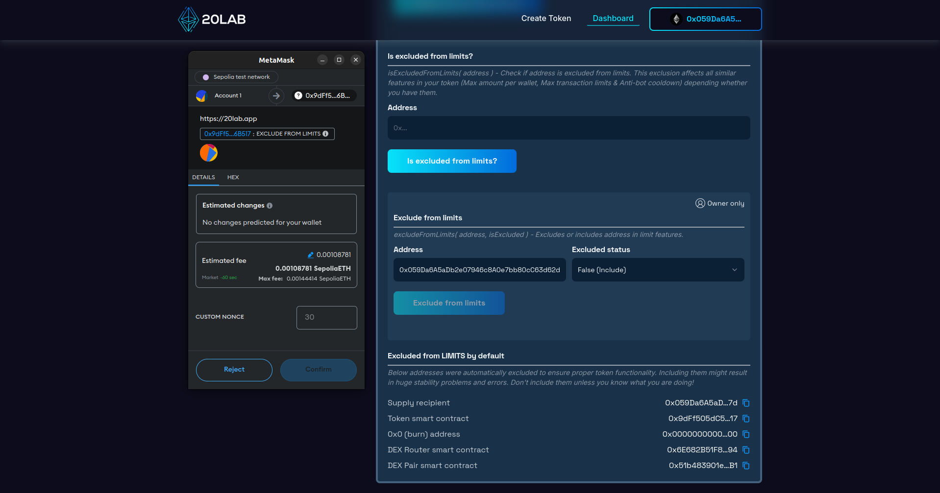 Including supply recipient wallet in max transaction limits