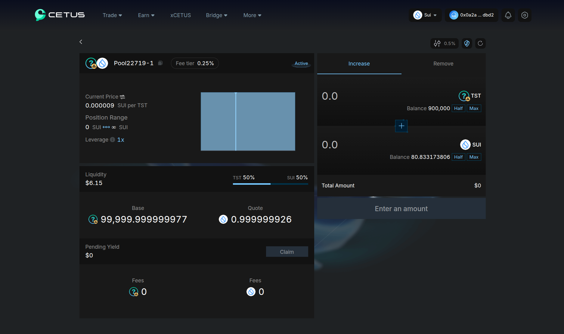 Liquidity management interface on Cetus