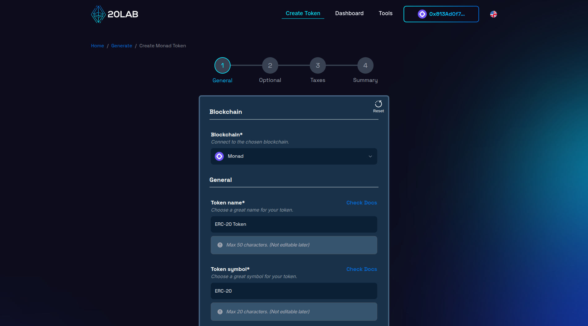 Adding token name and symbol information