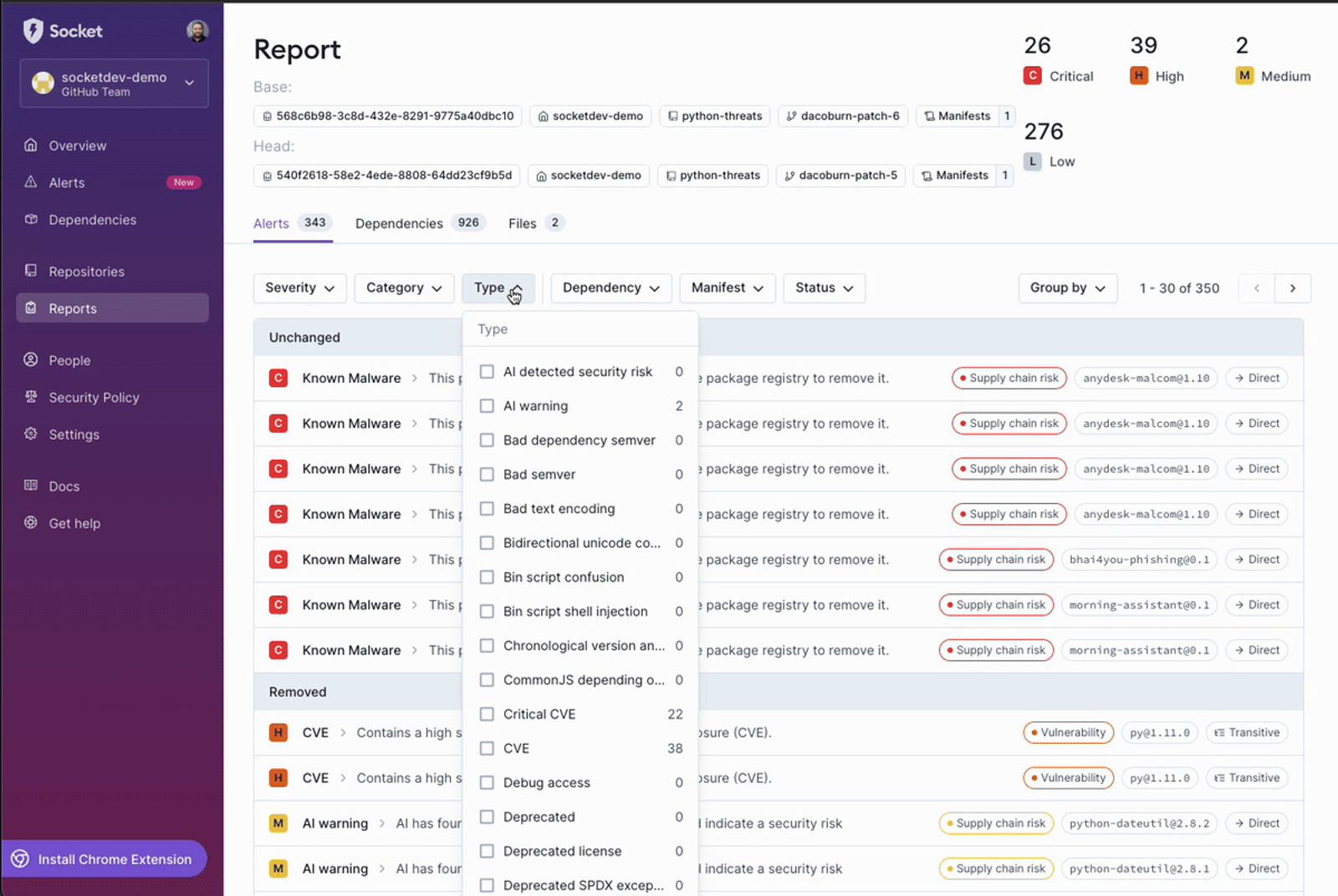 Socket for GitHub v2 Introduces Diff Reports, Speeds Up Scan Times