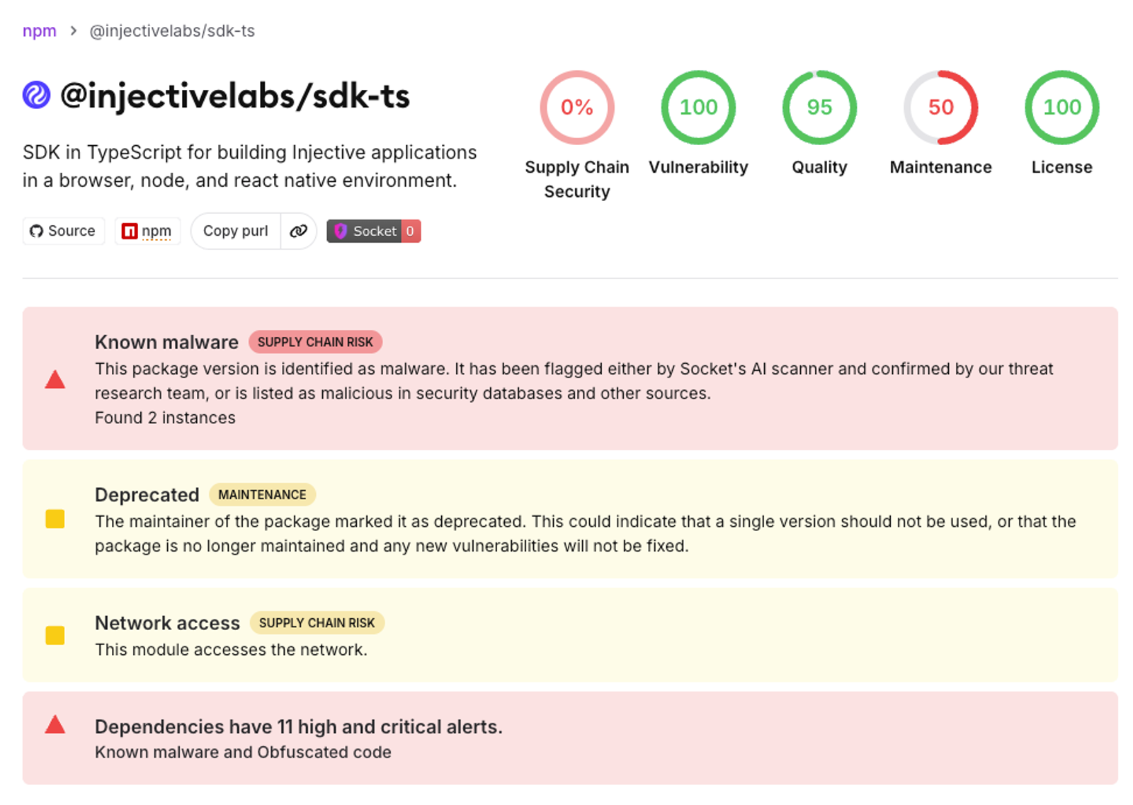 Compromised Injective SDK npm Package Exfiltrates Wallet Keys and Mnemonics