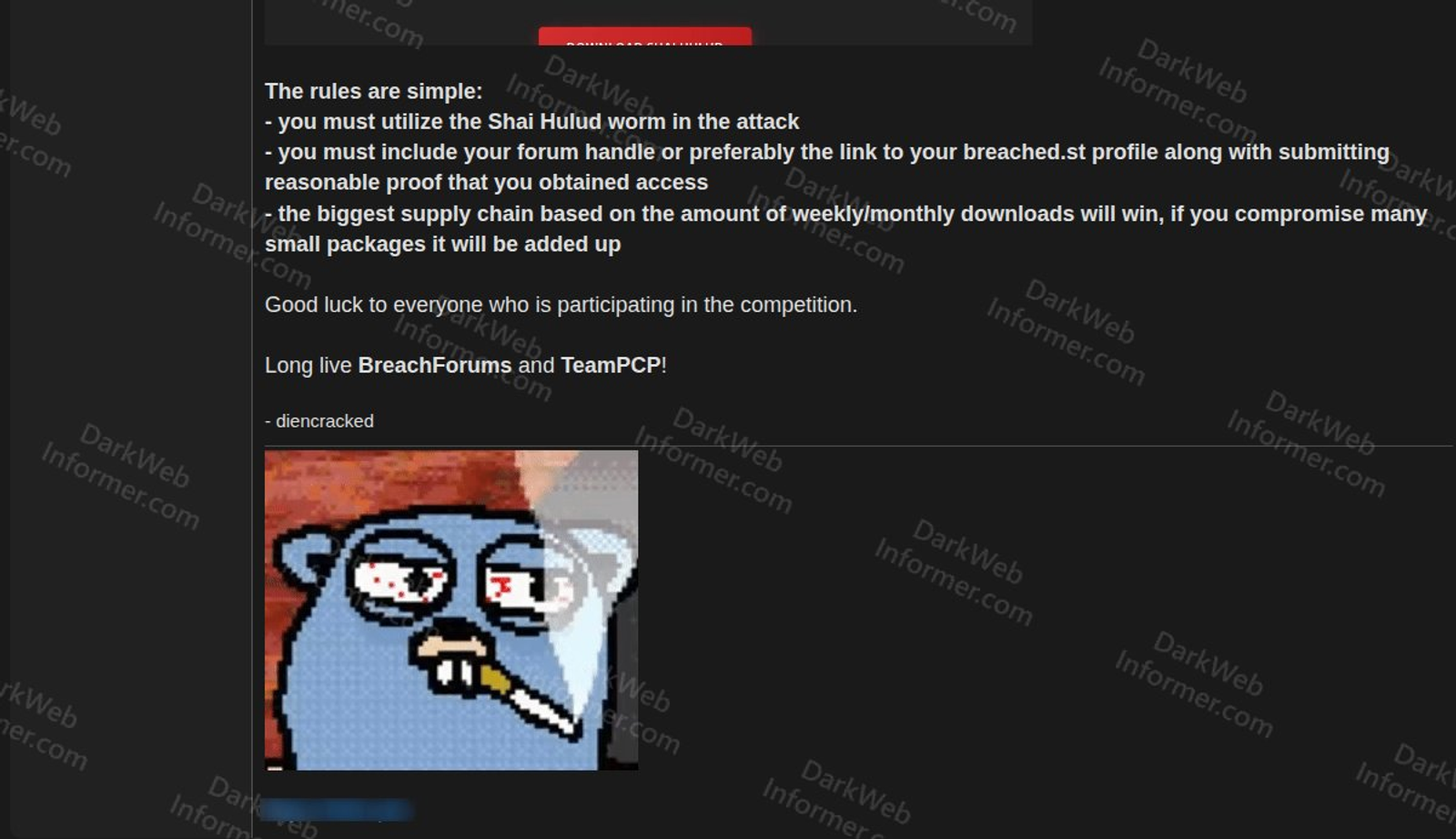 
The rule rewards a worm that devours indiscriminately (Source : Dark Web).