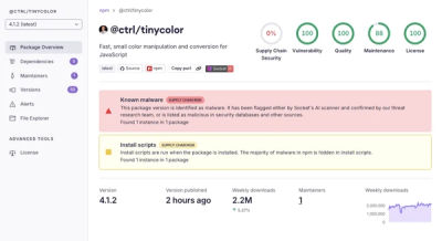 Popular Tinycolor npm Package Compromised in Supply Chain Attack Affecting 40+ Packages