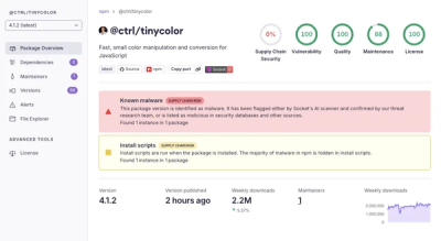 Popular Tinycolor npm Package Compromised in Supply Chain Attack Affecting 40+ Packages