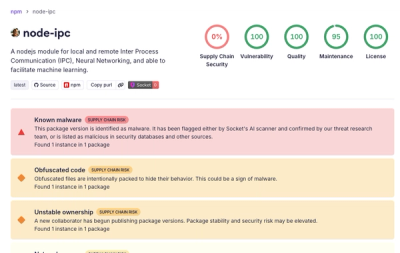 node-ipc Package Compromised in Supply Chain Attack