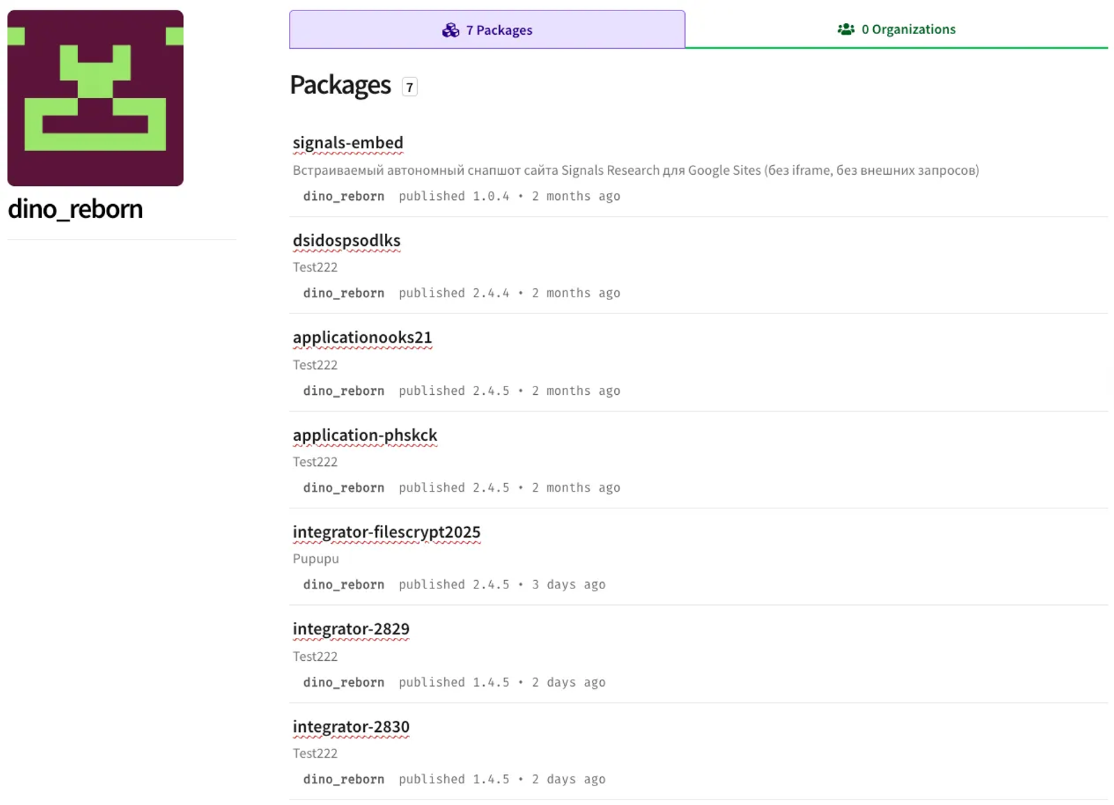 Npm'deki kötü amaçlı paketler.