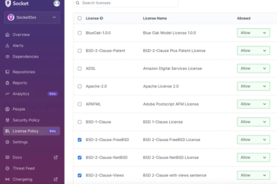 Introducing License Enforcement in Socket