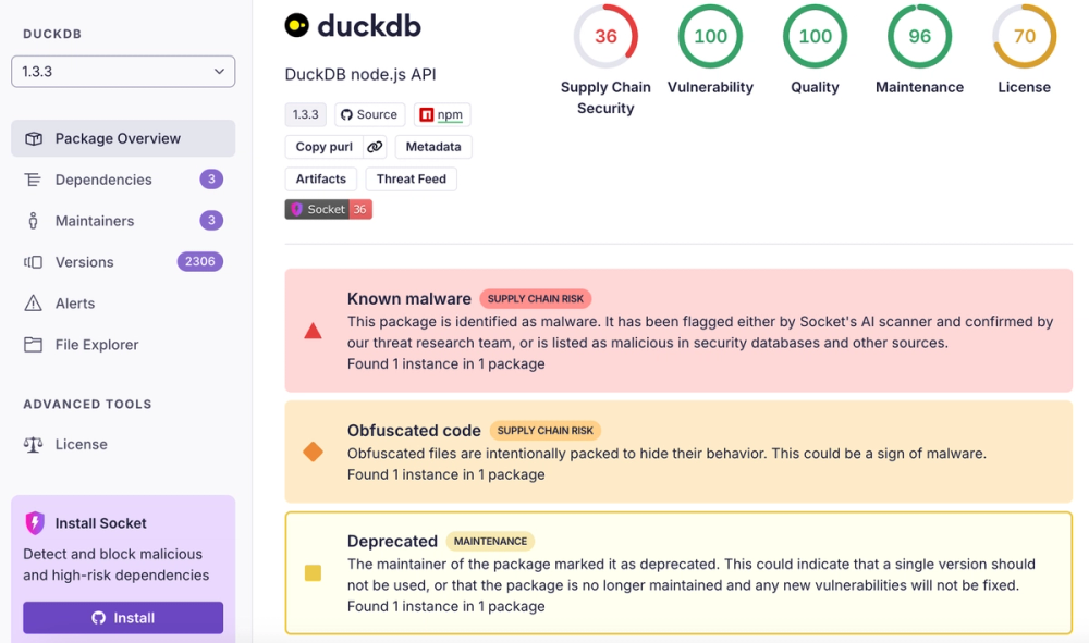 DuckDB npm Account Compromised in Continuing Supply Chain Attack