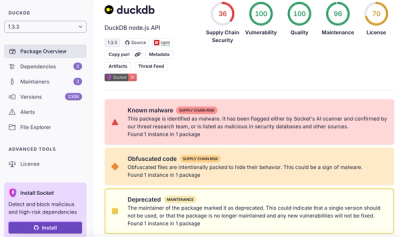 DuckDB npm Account Compromised in Continuing Supply Chain Attack