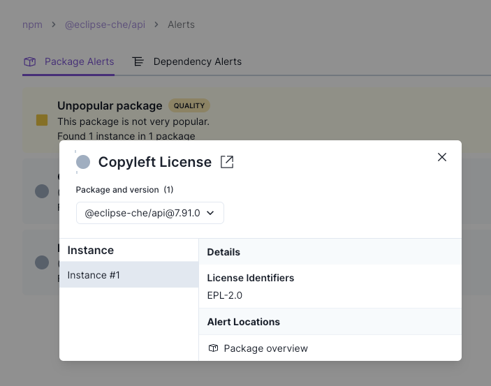 Copyleft License - Alert - Socket
