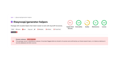 Compromised npm Packages in the AsyncAPI Namespace Deliver Miasma Botnet Loader