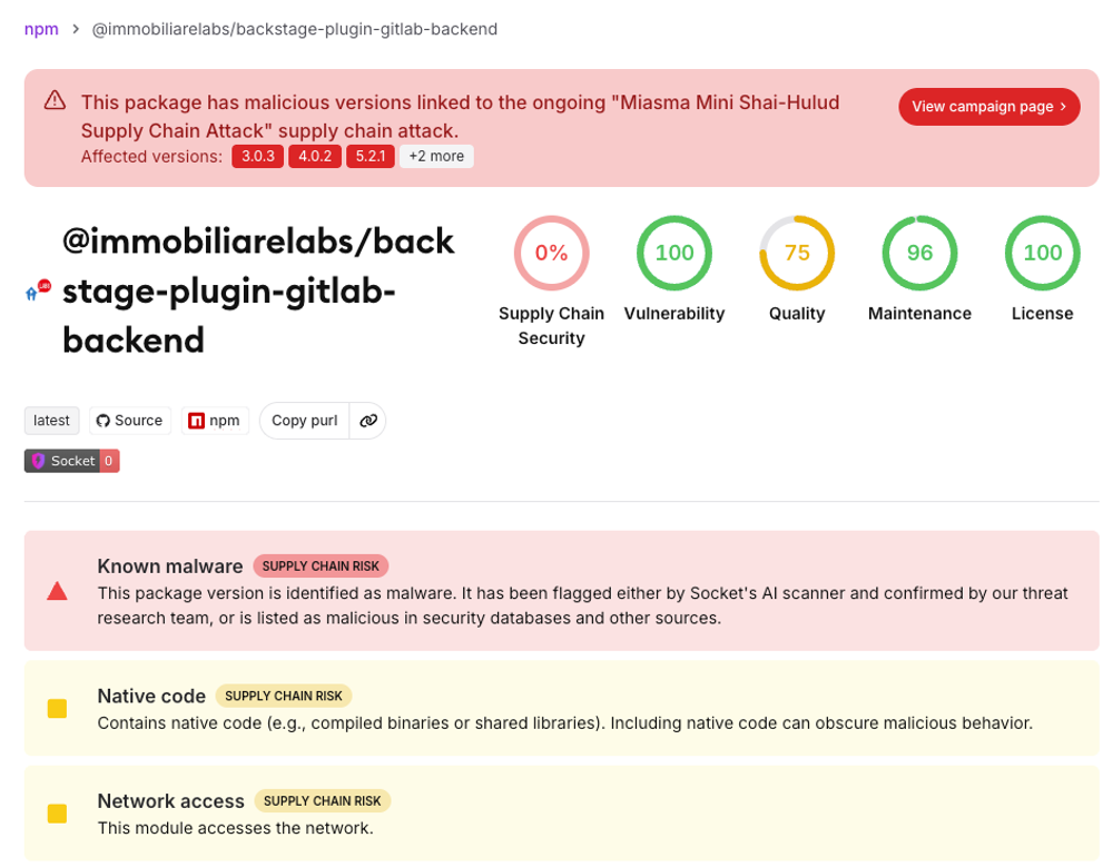 Miasma Mini Shai-Hulud Hits ImmobiliareLabs npm Packages