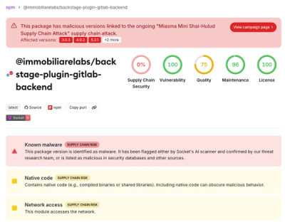 Miasma Mini Shai-Hulud Hits ImmobiliareLabs npm Packages