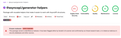 Compromised npm Packages in the AsyncAPI Namespace Deliver Miasma Botnet Loader