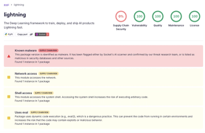 lightning PyPI Package Compromised in Supply Chain Attack