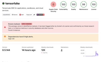 TensorLake npm SDK Compromised in ChainDrop Shai-Hulud Credential-Stealing Attack