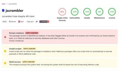 jscrambler npm Package Compromised in Supply Chain Attack