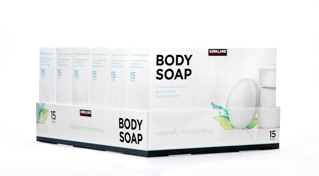 box of body soap with 15 units