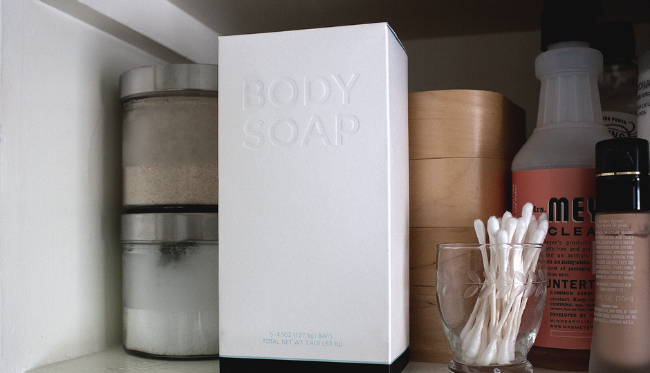 Premium Body Soap on an shelf