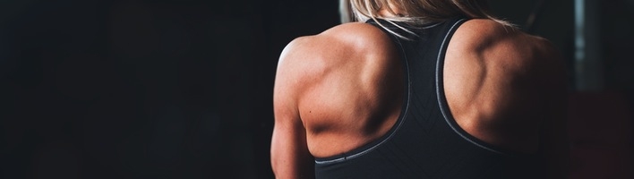 muscled back shoulder of a lady