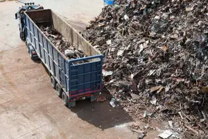 big truck with shredded metals
