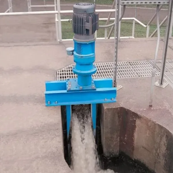 A grinder installation processing water through it