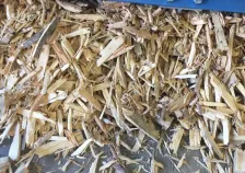 Shredded pallet output from the Taskmaster XL shredder.