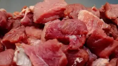 raw meat cut up
