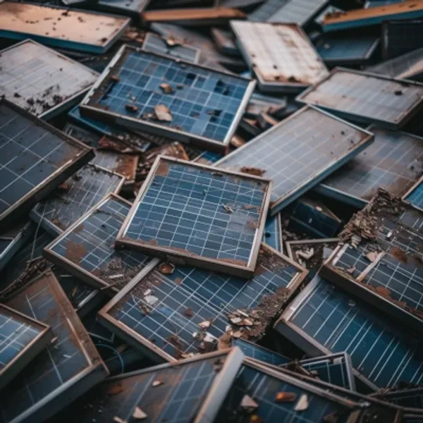 Pile of solar panels