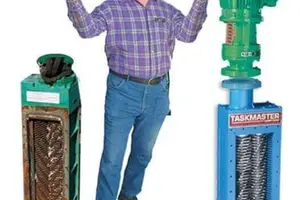 man with old vs new grinder