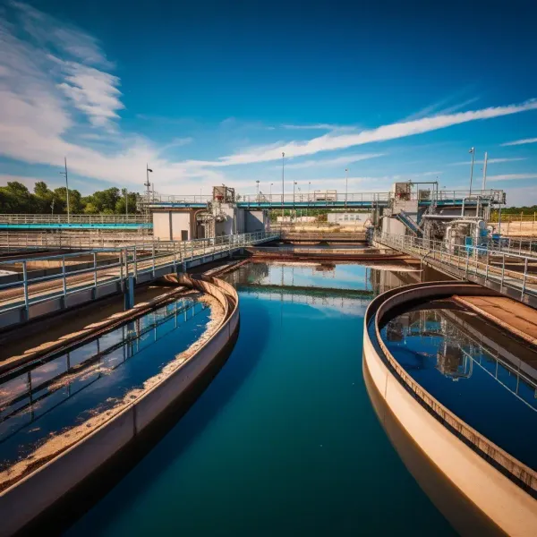 A picture of a wastewater treatment plant