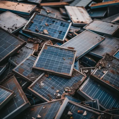 Pile of solar panels