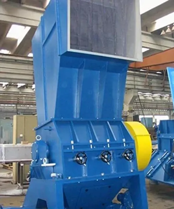 A closeup of an industrial mill in a warehouse