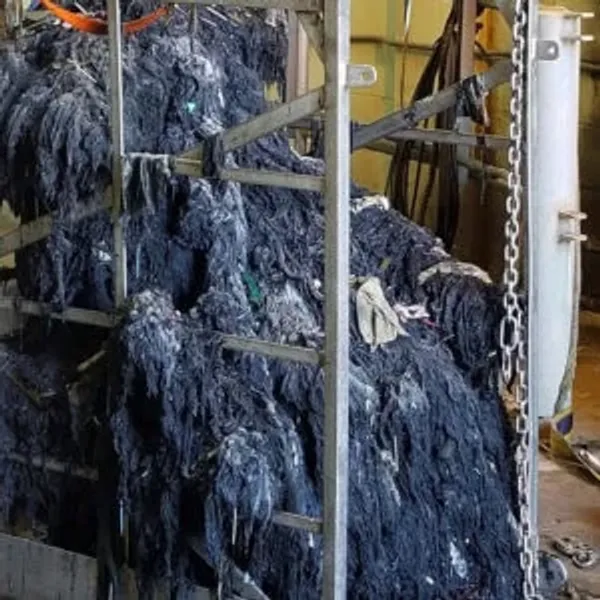 A large pile of shredded and ragged wipes