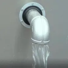Water being dispensed by a port