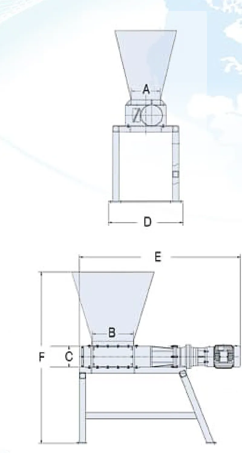 TM1600 Shredder Dimensions Drawing