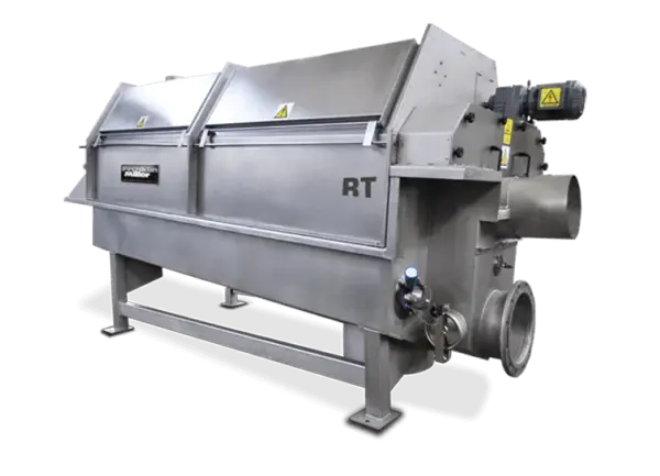A large industrial rotary drum screen