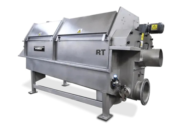 A large industrial rotary drum screen