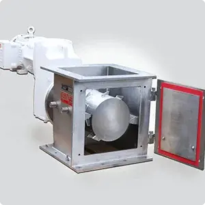 An industrial crusher with a door on it