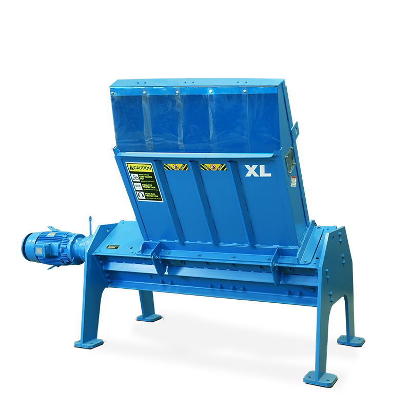 TASKMASTER® XL pallet shredder complete with stand, hopper, and controls