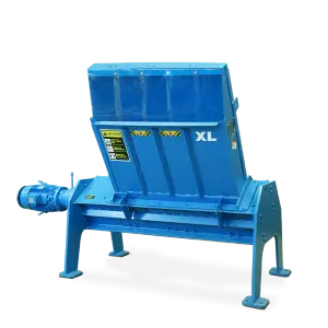 The Taskmaster XL pallet shredder complete with hopper.